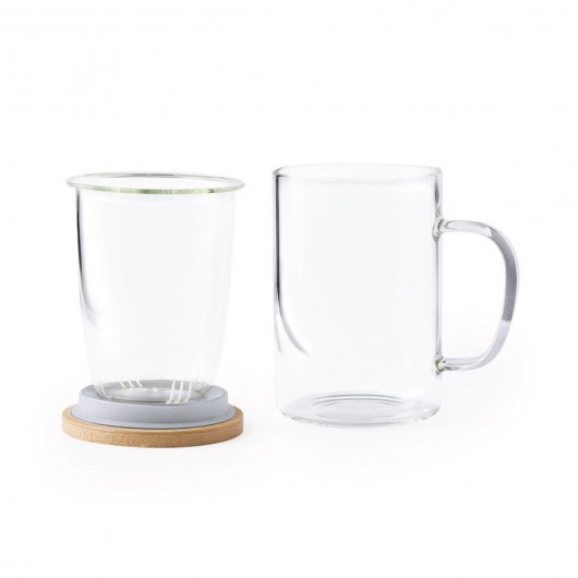 Glass Mug with Bamboo Lid